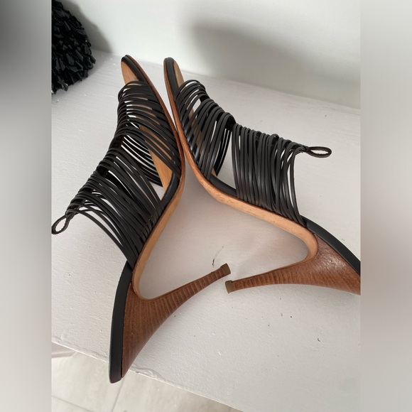 💫GIUSEPPE ZANOTTI BLACK LEATHER PISSI SANDAL - Picture 4 of 10